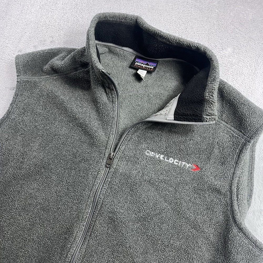 Patagonia Synchilla Vest Men Large Nickel Grey 25185 NKL Full Zip Hiking Outdoor